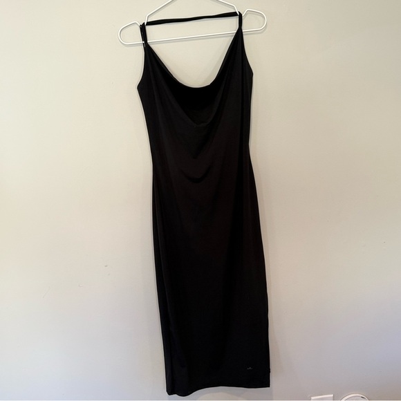 Abercrombie & Fitch Black Stretch Open Back Midi Slip Dress Size Small Petite - Picture 3 of 11